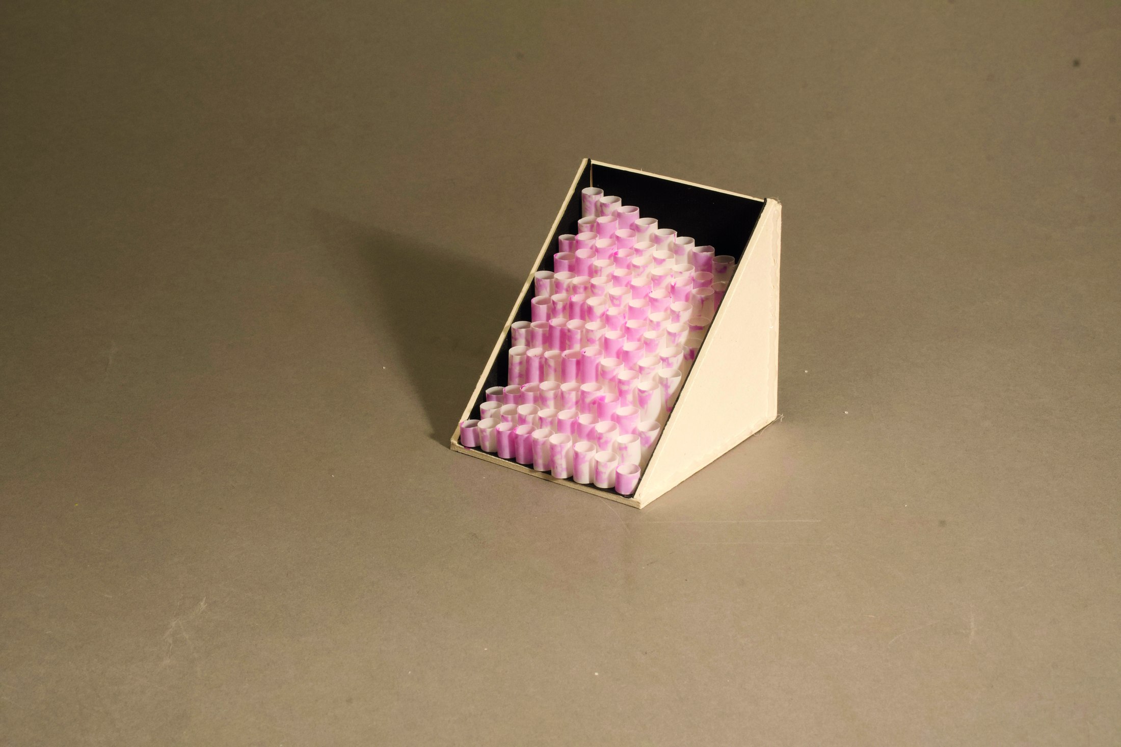 Mottainai — wedge model filled with paper tubes