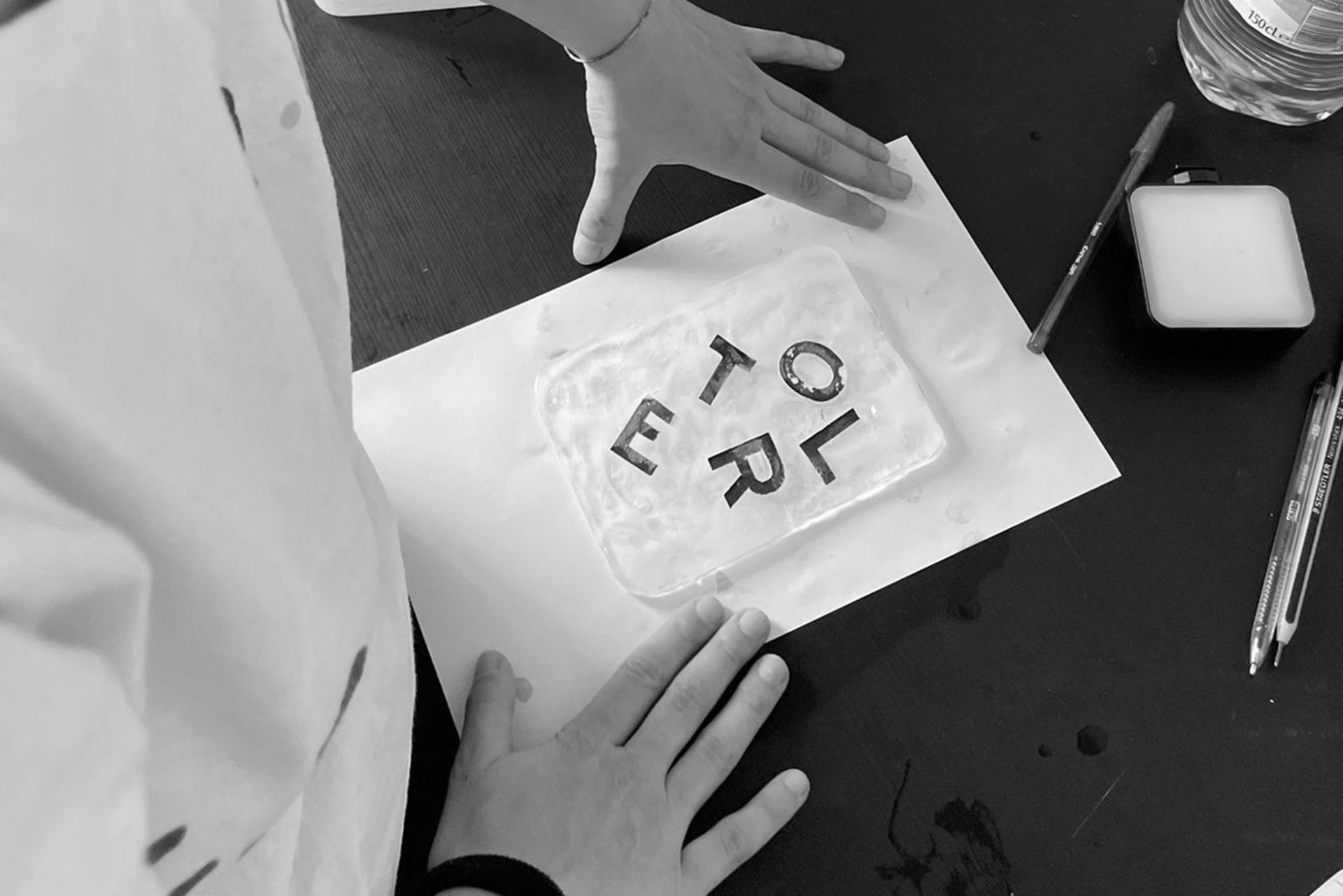 OLTRE — backstage of the cover lettering process