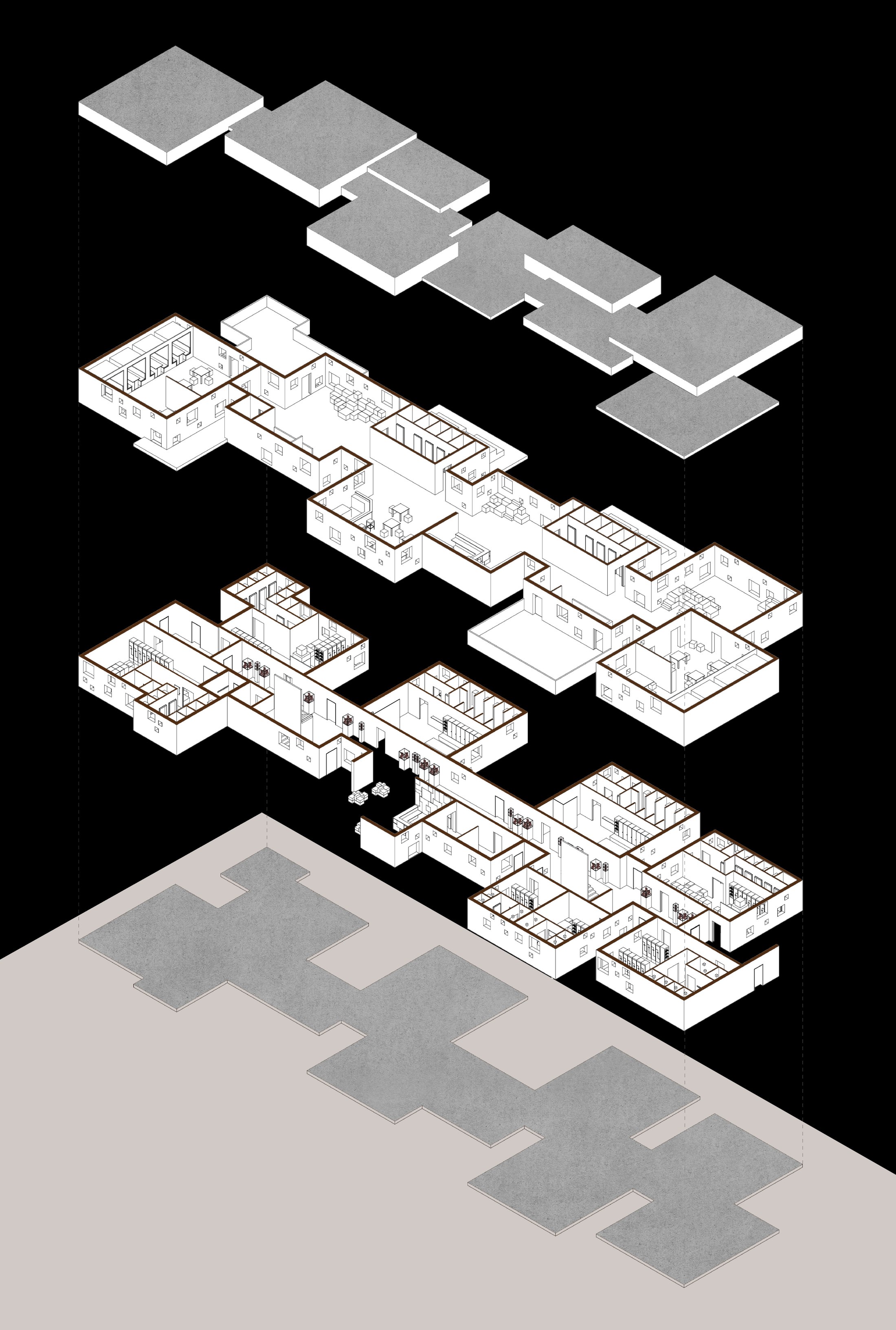 Sport Cub3 — exploded axonometric of the building